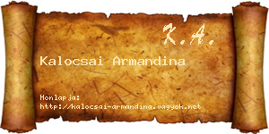 Kalocsai Armandina névjegykártya